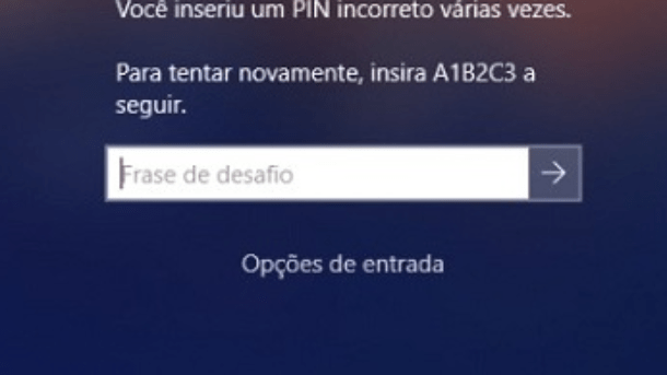 Você inseriu o PIN incorreto muitas vezes